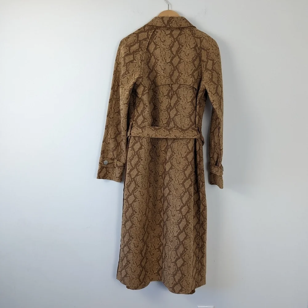 LUCY PARIS Chloe Exotic Snake Print Trench Coat - Extra Small - Chic and Edgy - Picture 7 of 13